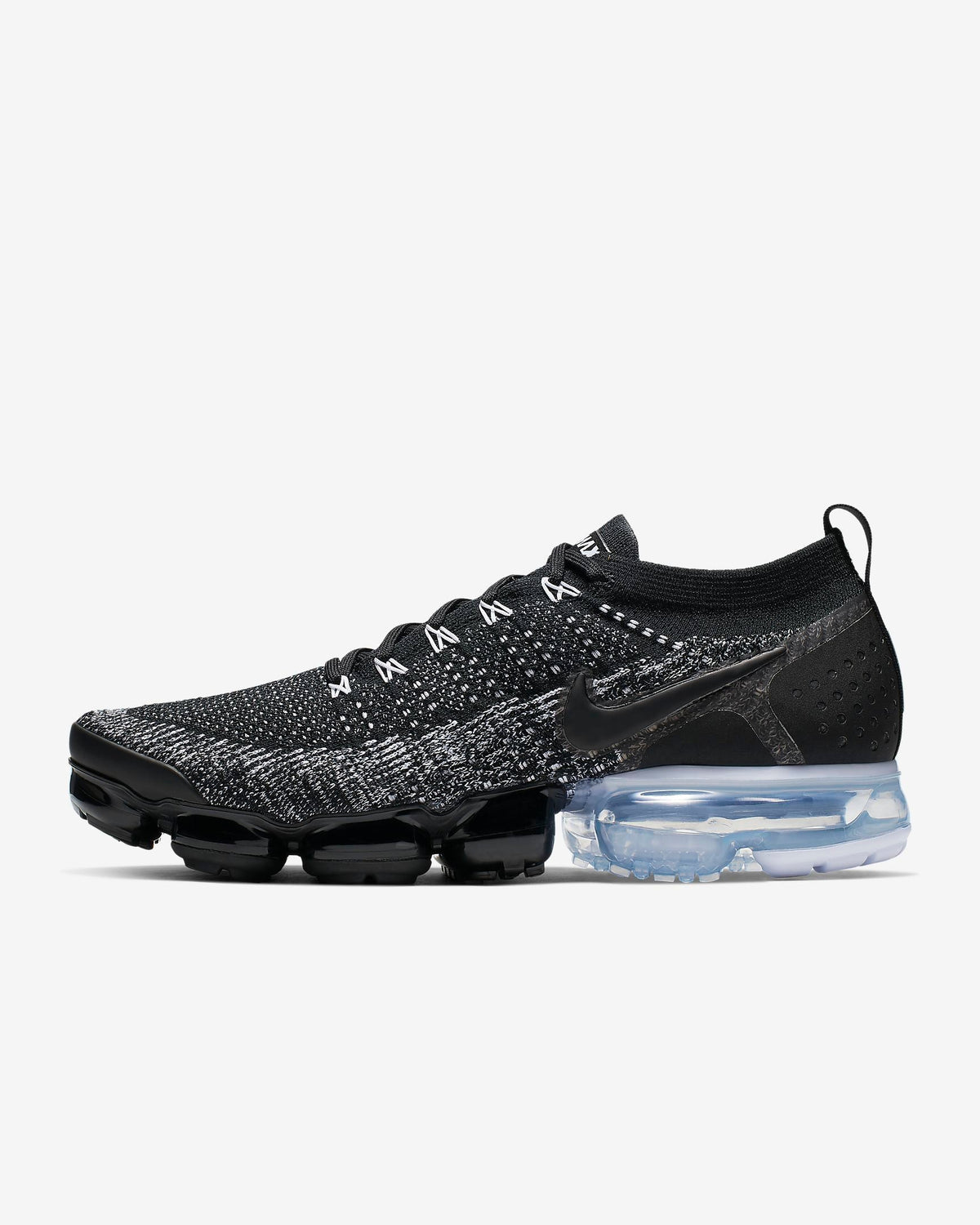 Nike Air VaporMax Flyknit 2 Sneakers in Black White 942842-016 - product image from the listing.