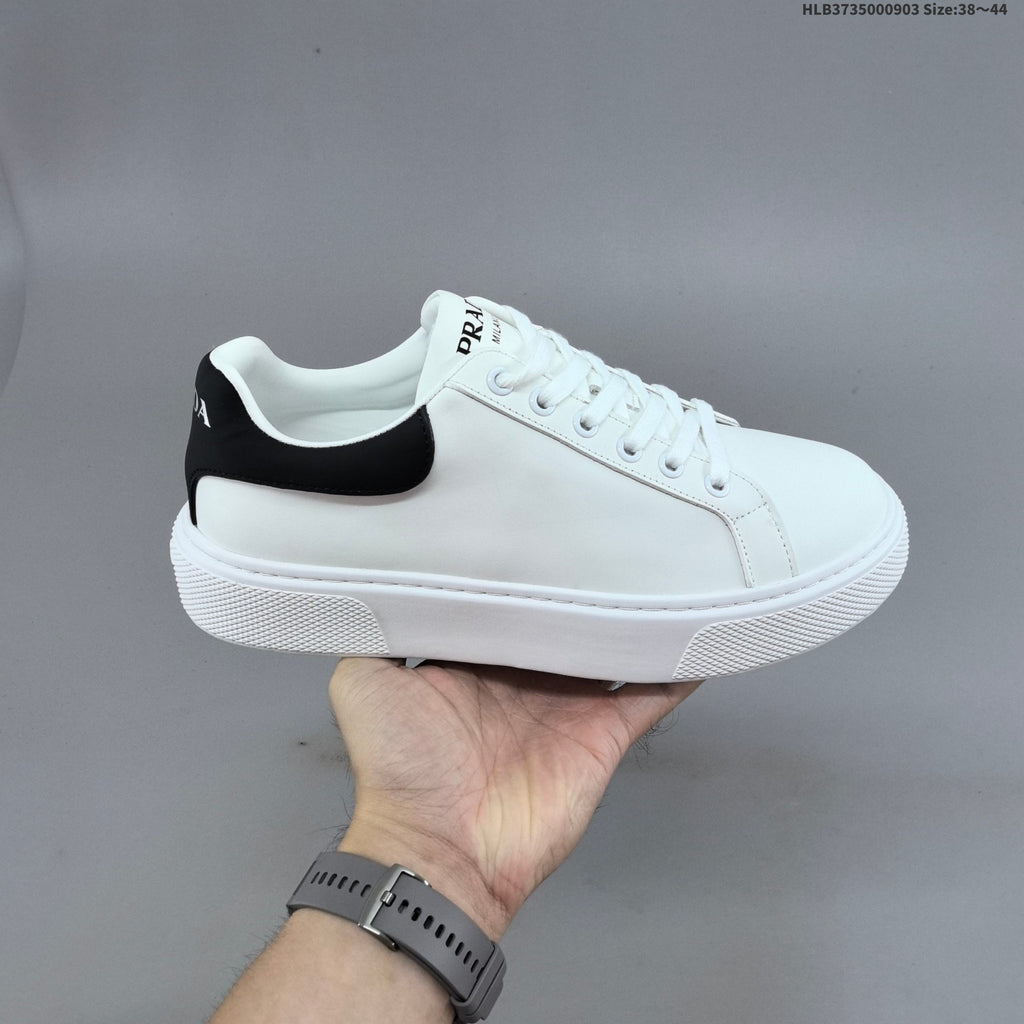 Prada Cloudbust Thunder Low-Top Sneakers, in White and Black - product image from the listing.