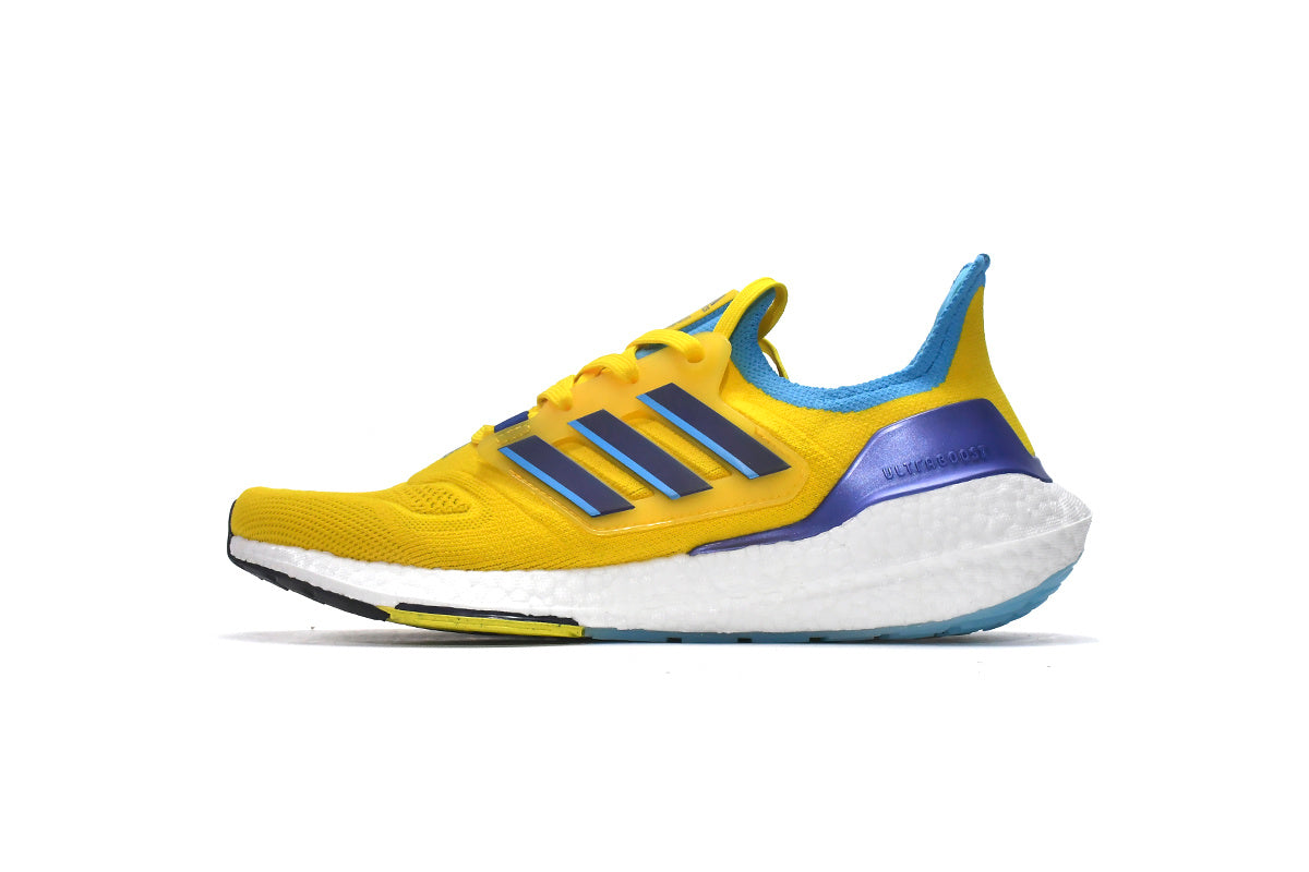 adidas UltraBoost 22 Shoes for Running, Yellow and Blue, GW1710 - product image from the listing.