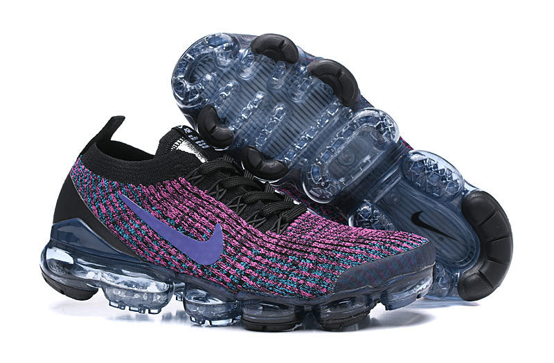 Nike Air VaporMax Flyknit 2 Sneakers in Black Purple Pink - product image from the listing.