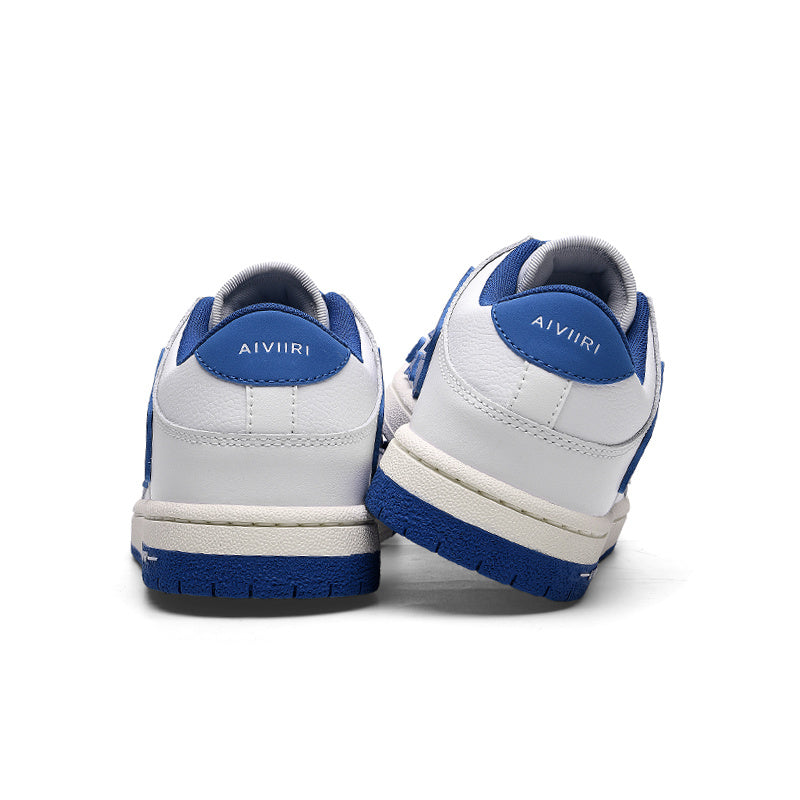 White Low-Top Sneakers in and Blue MFS003-123 - product image from the listing.