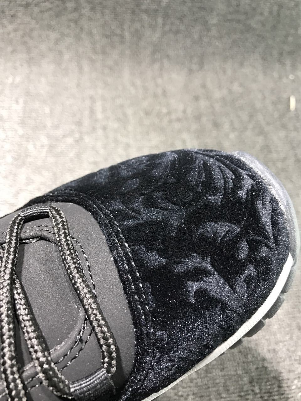 Jordan 11 Black Velvet High-Cut Sneakers - product image from the listing.