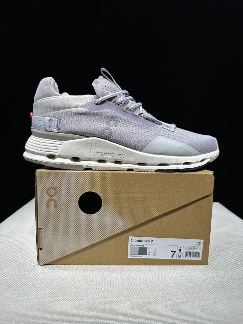 Gray and Purple On Cloudnova 2 Sneakers - product image from the listing.