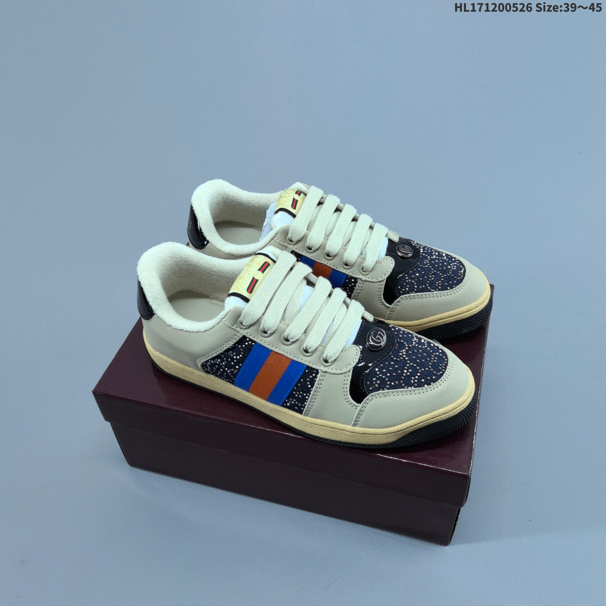 Gucci Screener Distressed Low-Cut Sneakers - product image from the listing.