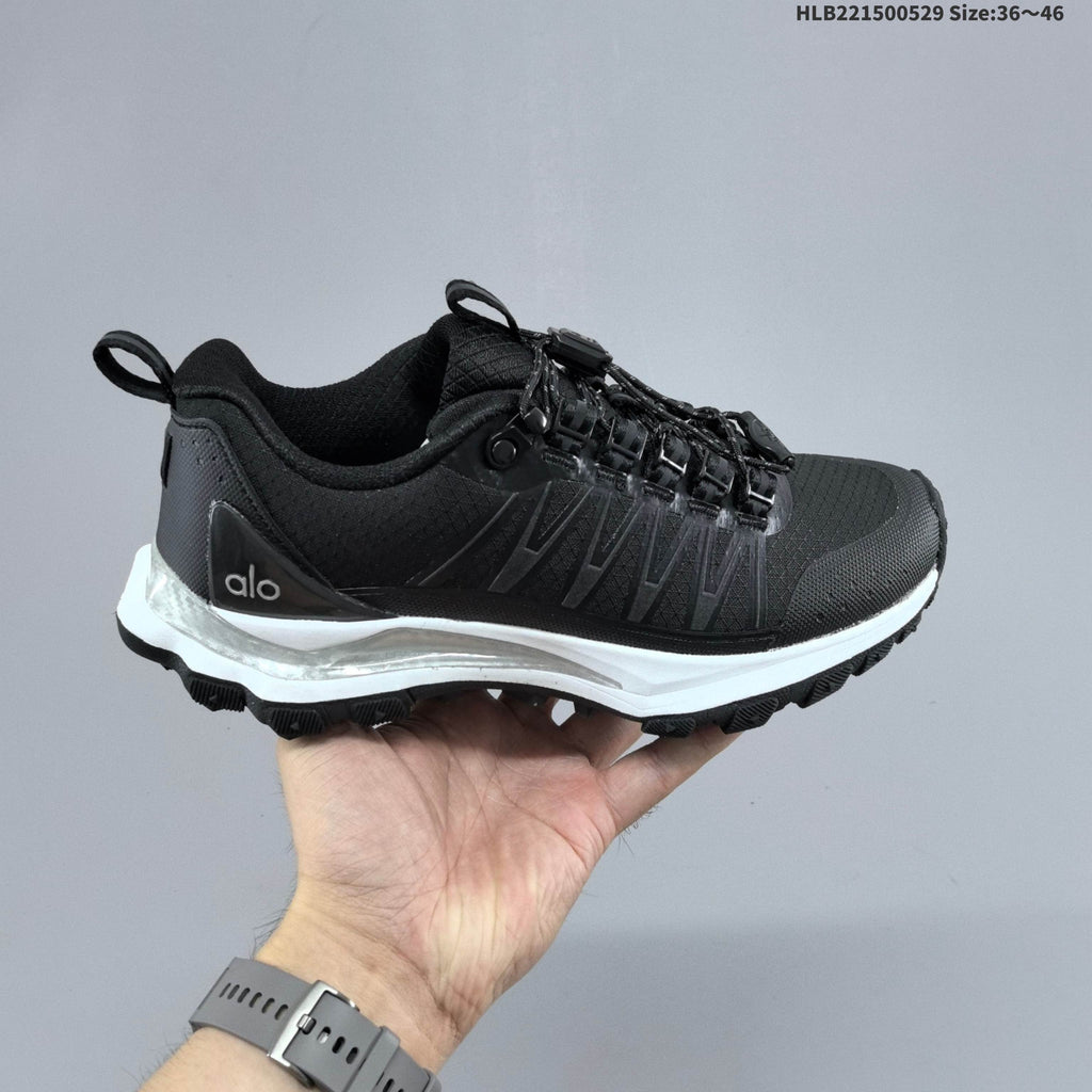Black Alo Runner Trail Low-Top Sneakers - product image from the listing.