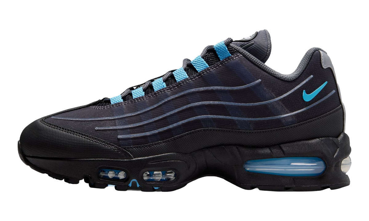 "Black / University Blue" Air Max 95 Big Bubble Tech IH7853 002 - product image from the listing.