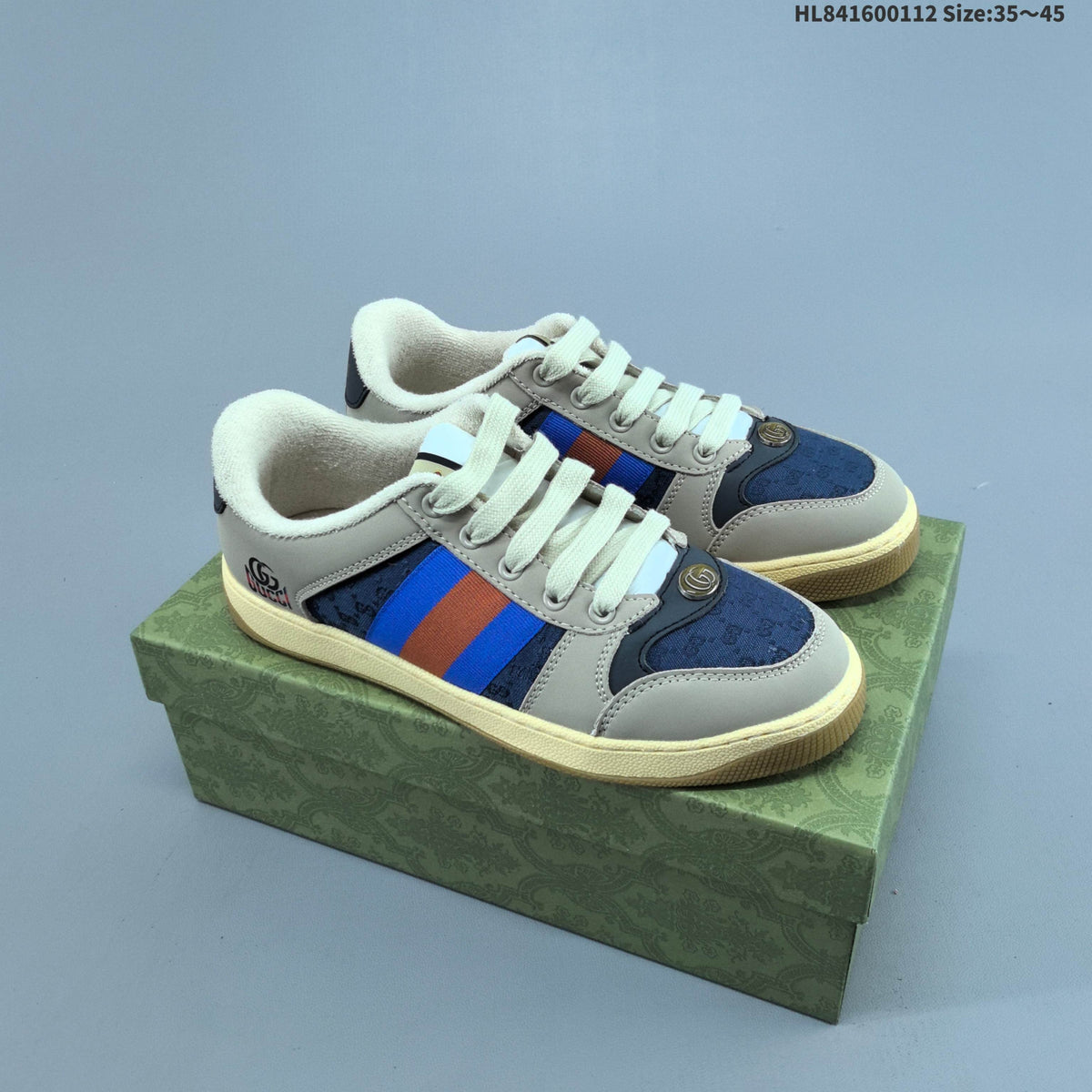 Gucci Screener Distressed Low-Cut Sneakers - product image from the listing.