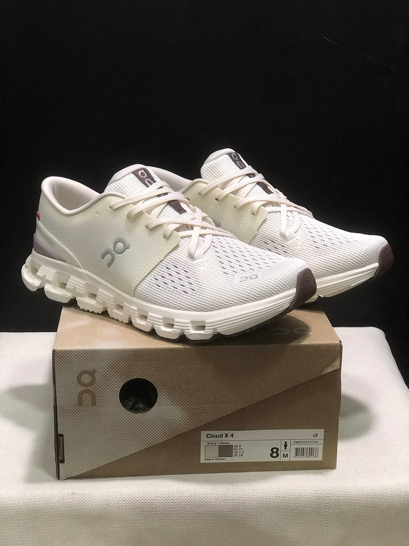 On Cloud X 4 Running Sneakers in Ivory - product image from the listing.