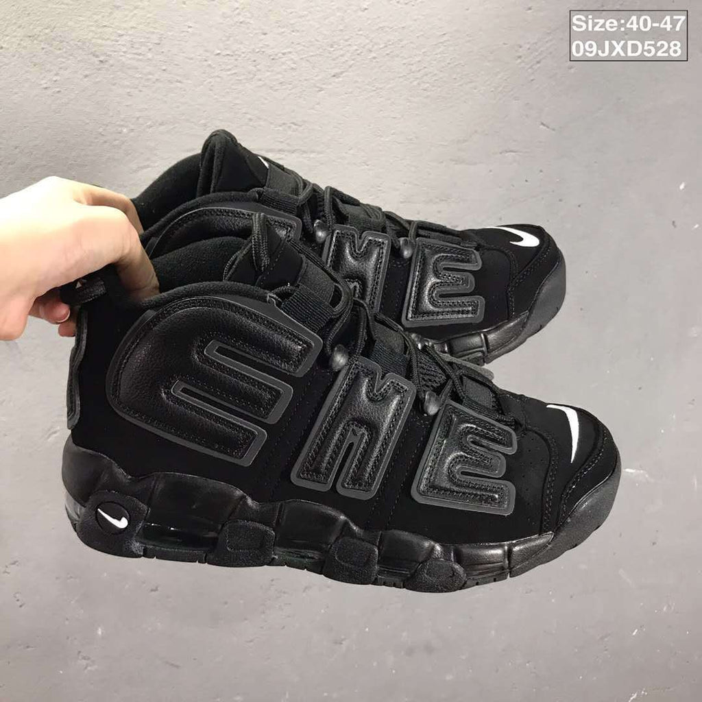 Nike Air More Uptempo Basketball Sneakers in Black 09JXD528 - product image from the listing.