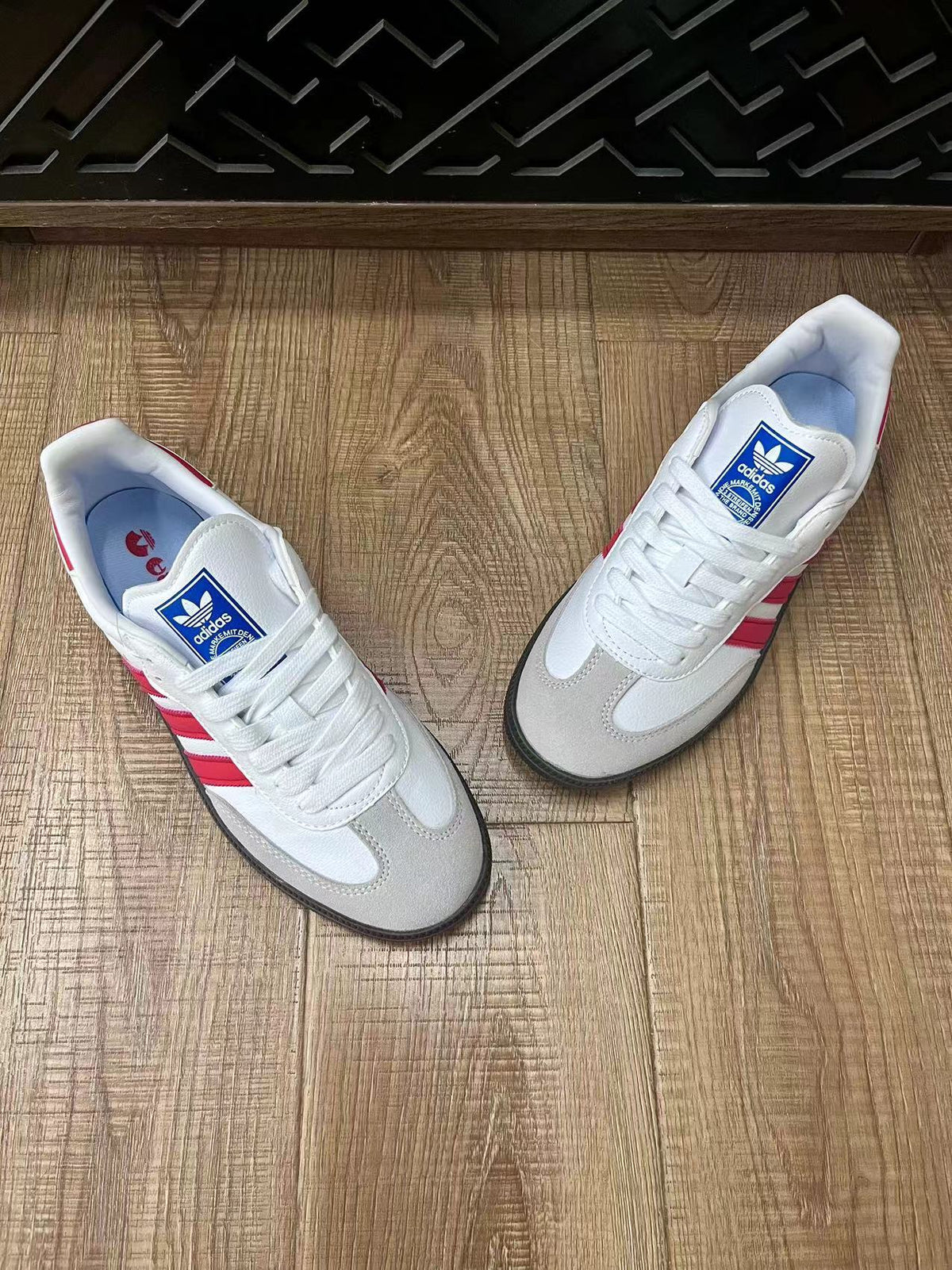adidas Samba Trainers White Pink Gum Sole - product image from the listing.