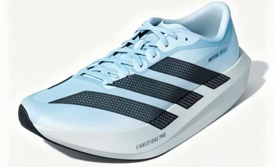 Adizero Evo SL 2 Running Shoes in Light Blue and Black - product image from the listing.