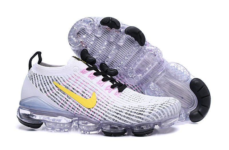 Nike Air VaporMax Flyknit 3 Sneakers in White Yellow AJ6900-103 - product image from the listing.