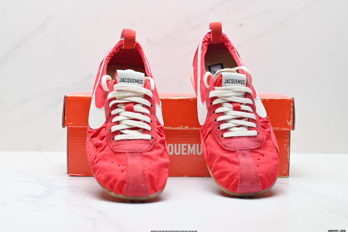 Red and White Nike Jacquemus Low-Profile Sneakers - product image from the listing.