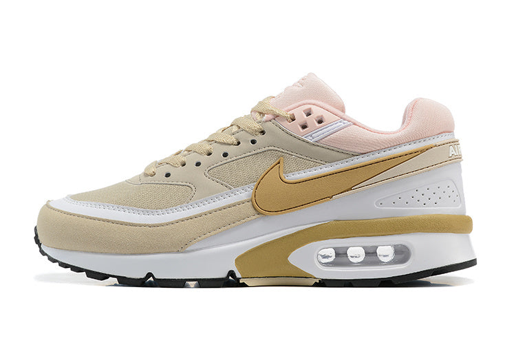 Nike Air Max Sneakers in Light Khaki and Pink - product image from the listing.