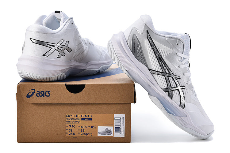 ASICS Sky Elite FF MT 3 White Silver Volleyball Footwear - product image from the listing.