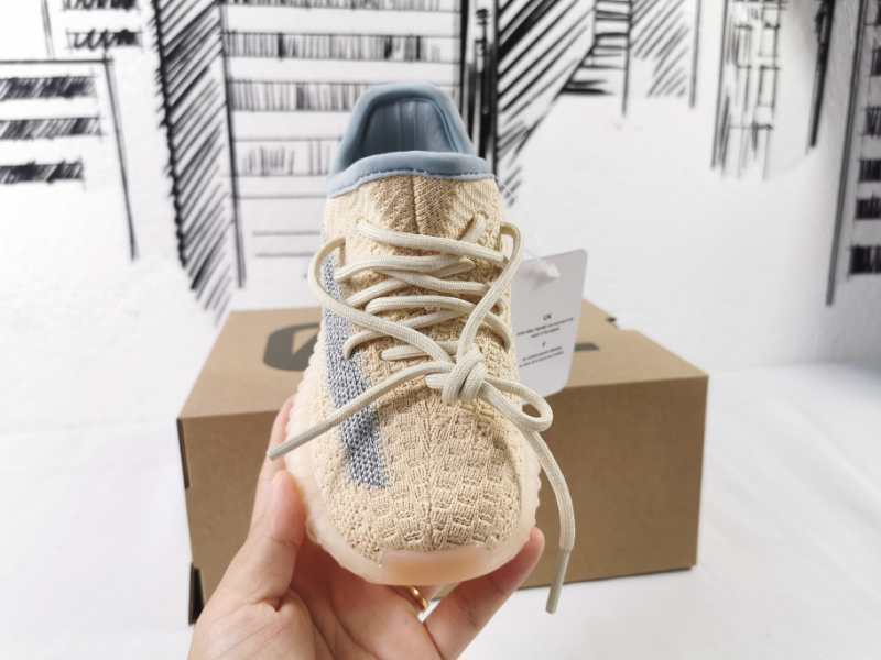 Yeezy 350 V2 Kids Sneakers in Linen in Yellow - product image from the listing.