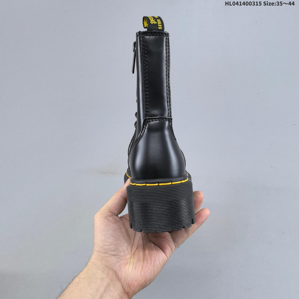 Black Platform Lace-Up Ankle Boots by Dr. Martens - product image from the listing.