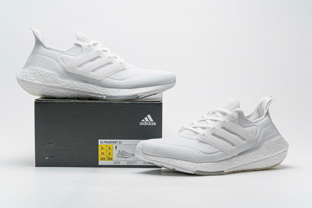 Adidas Ultraboost 21 Running Sneakers in White FY0379 - product image from the listing.