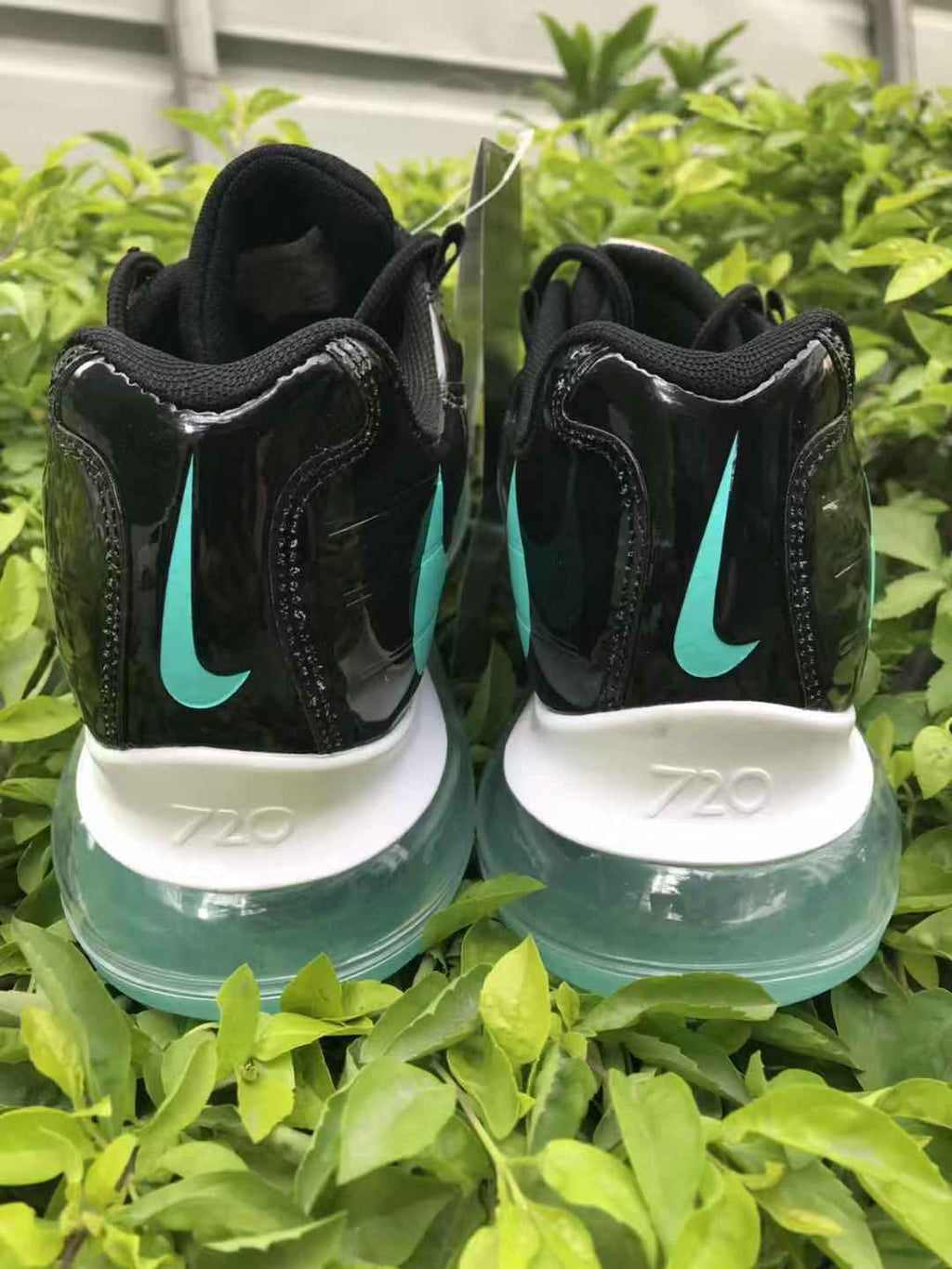 Black and Turquoise Nike Air Max 720 Sneakers - product image from the listing.