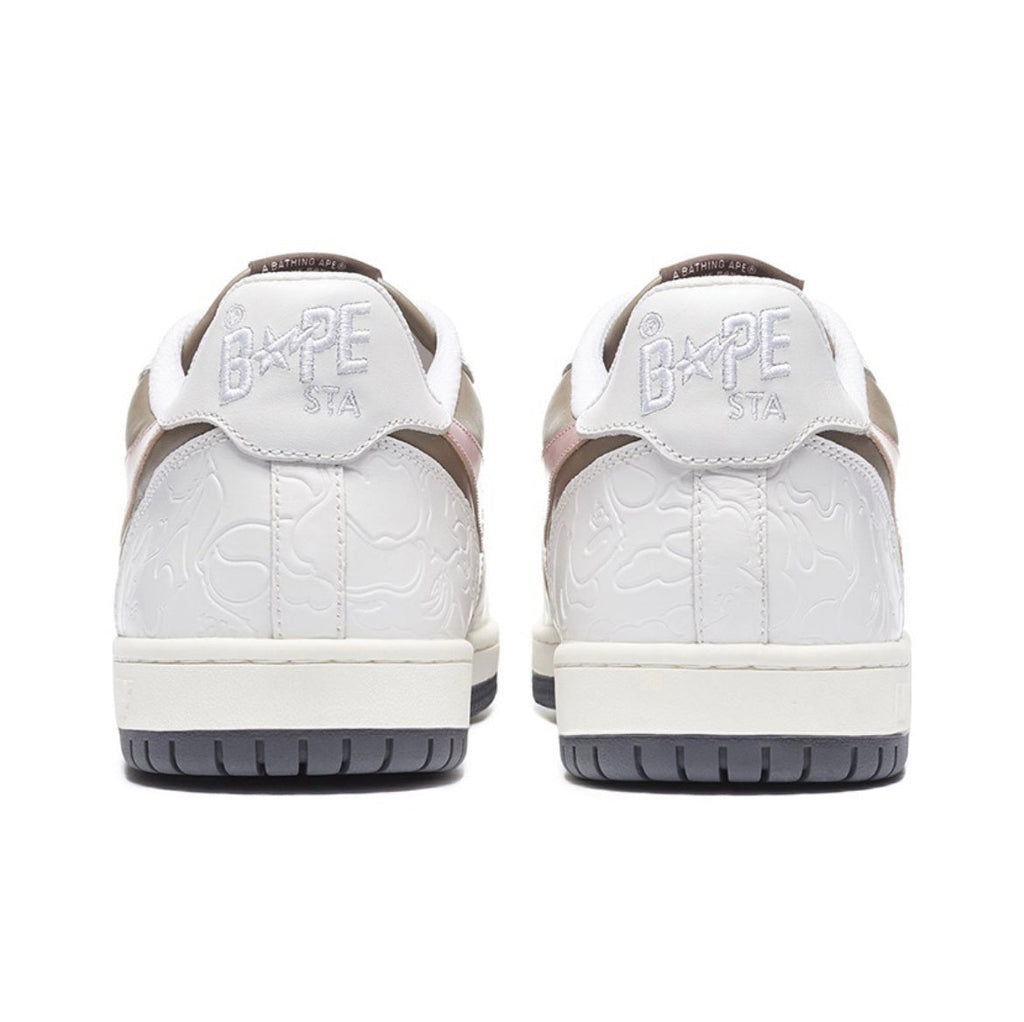BAPE Sk8 Sta Low-Top Sneakers in White, in Taupe and Pink - product image from the listing.