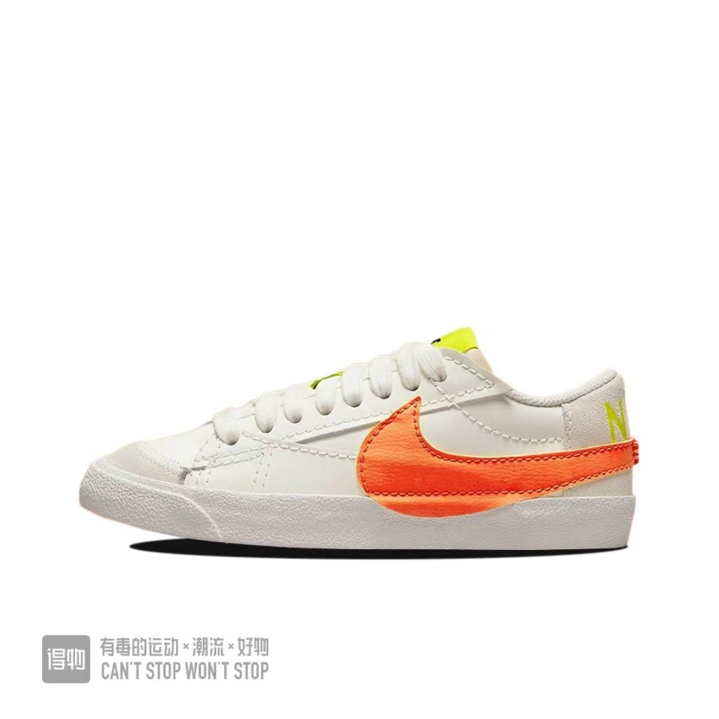 Nike Blazer Low 77 Sneakers in White Orange Volt - product image from the listing.