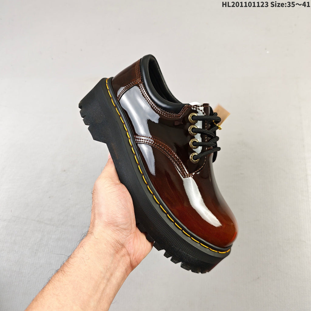 Dr. Martens 1461 Smooth Platform Shoes in Cherry in Brown - product image from the listing.