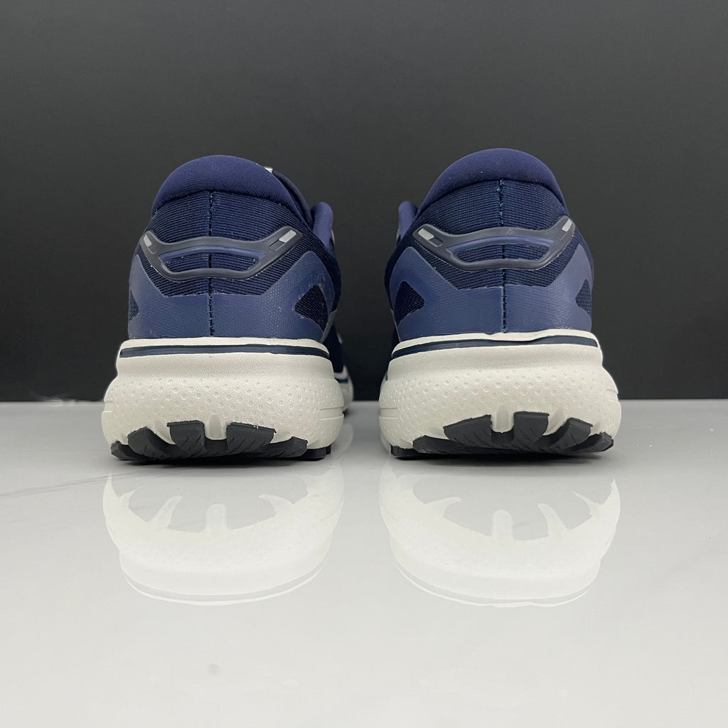 Navy and White Brooks Ghost 15 Running Shoes - product image from the listing.