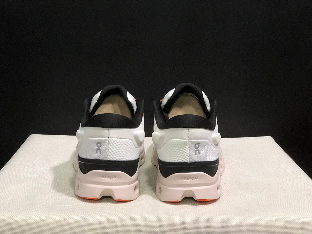 White and Orange On Cloudstratus 3 Running Shoes - product image from the listing.