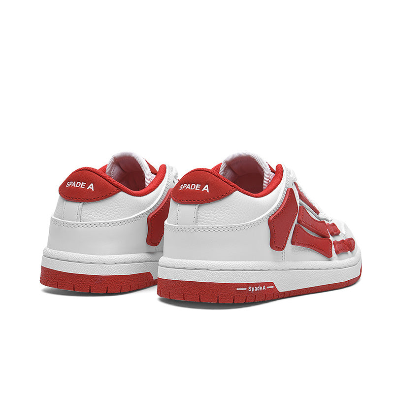 White Low-Top Sneakers in and Red MFS003-124 - product image from the listing.