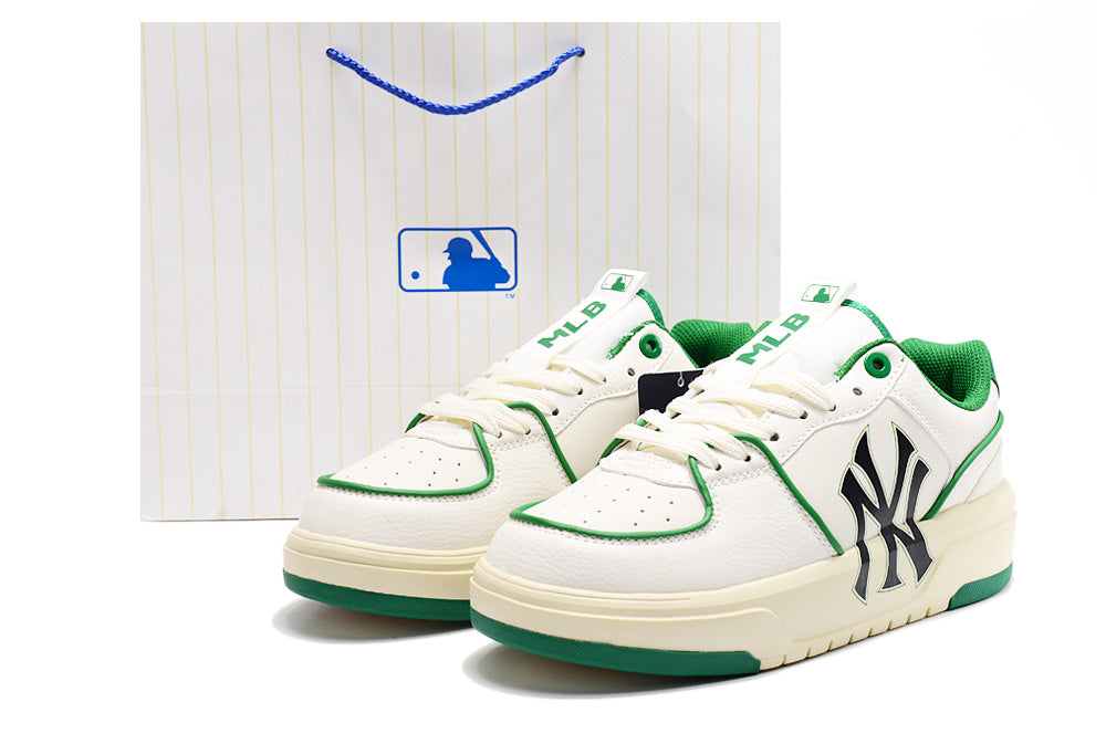 MLB New York Yankees Low-Top Sneakers, in White and Green - product image from the listing.