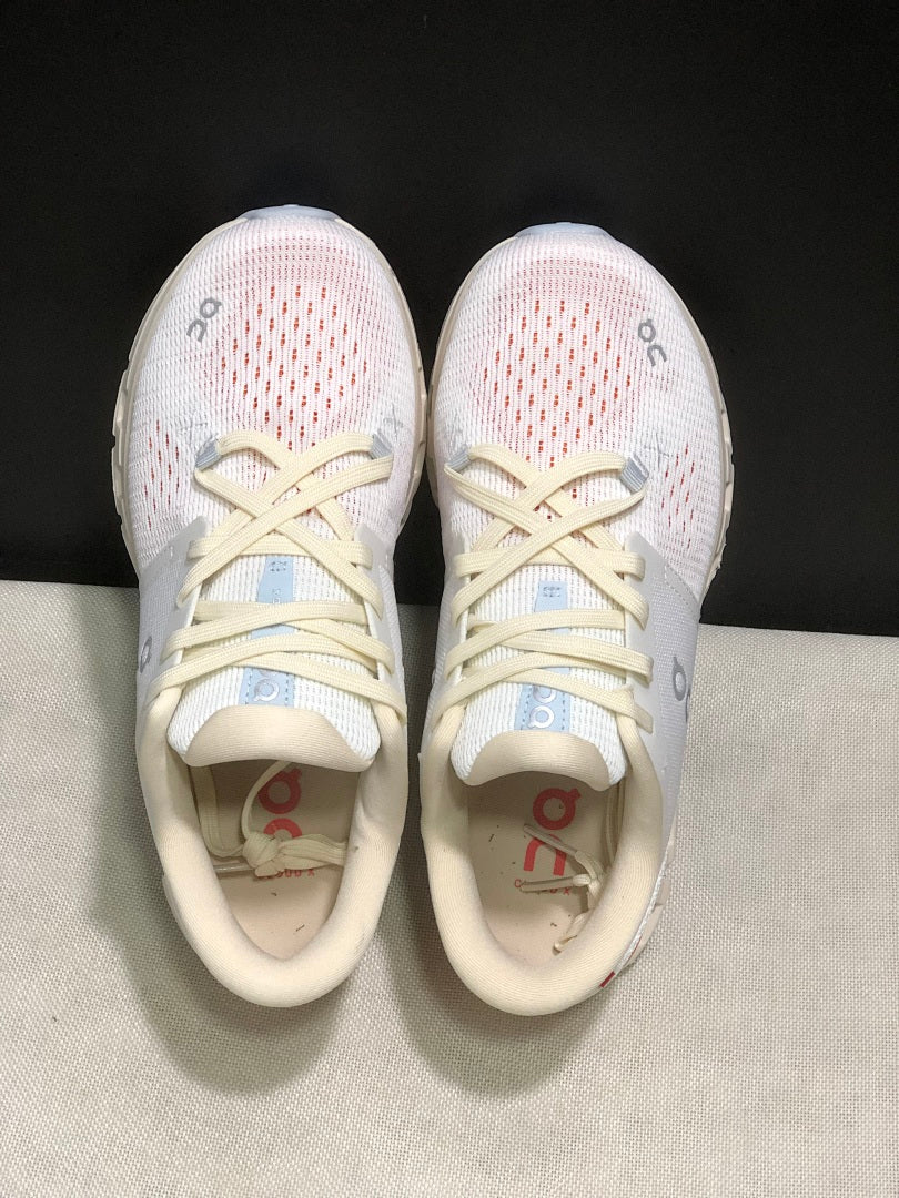 On Cloud X 4 Ivory Salmon Sneakers for Running - product image from the listing.