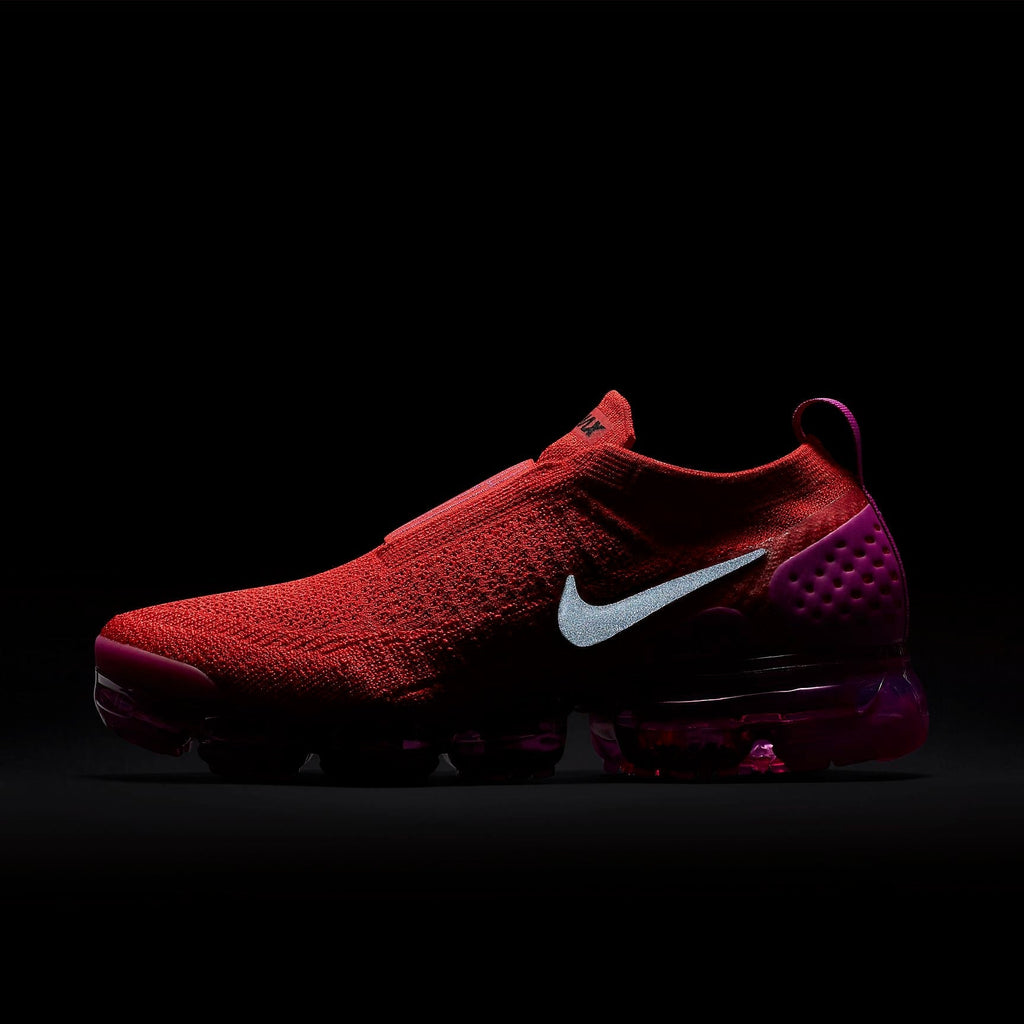 Nike Air VaporMax Flyknit Moc 2 Sneakers in Red Purple AJ6599-600 - product image from the listing.