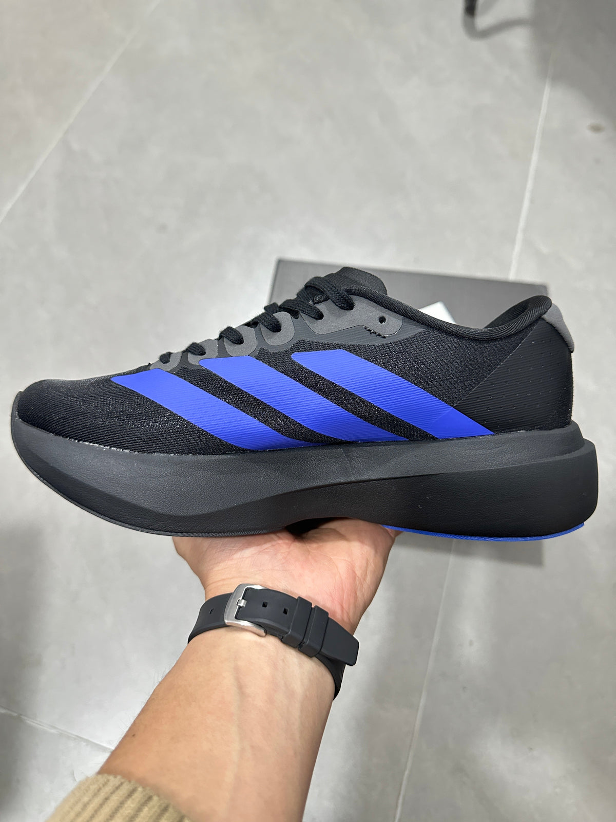 Adidas Lightstrike Pro Running Shoes in Black Blue JS4496 - product image from the listing.