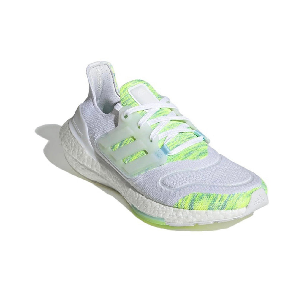 adidas UltraBoost 22 GX5926 Running Shoes in White and Green - product image from the listing.