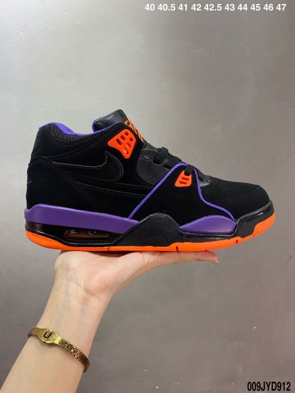 Nike Air Flight 89 Raptors Sneakers in Black Purple Orange - product image from the listing.