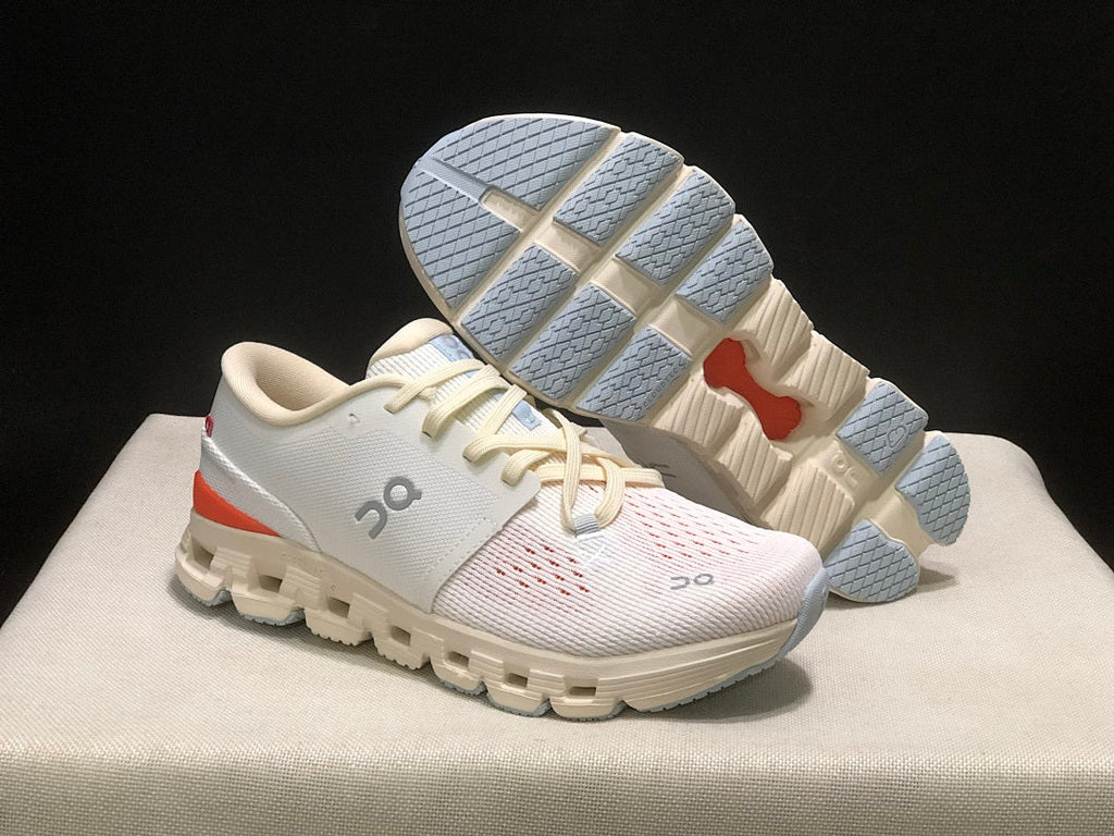 On Cloud X 4 Ivory Salmon Sneakers for Running - product image from the listing.