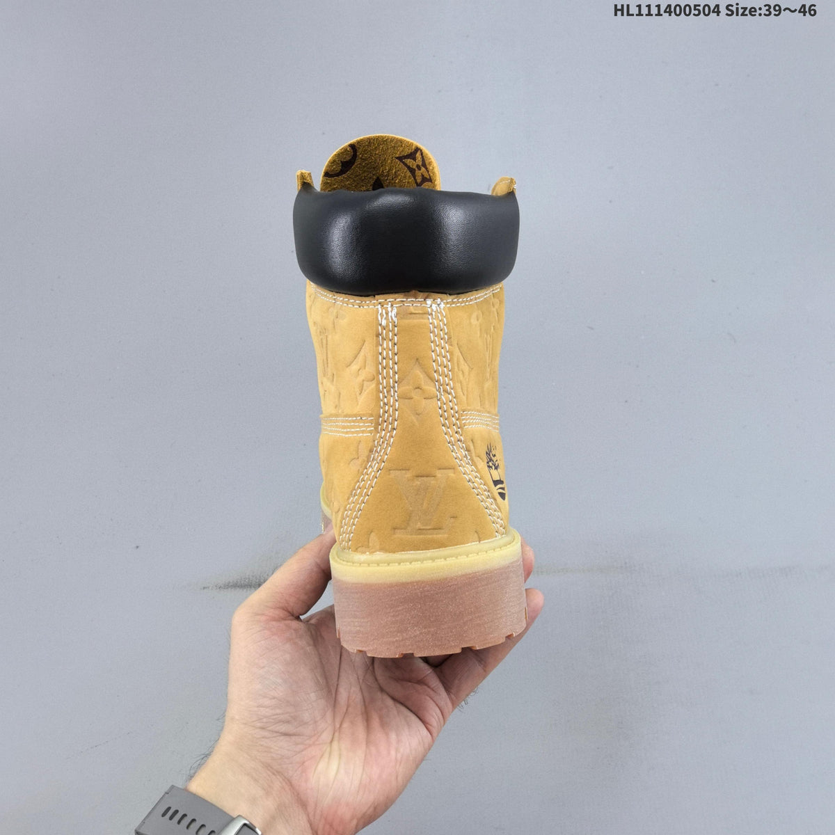 Timberland 6-Inch Style High-Cut Boots, Wheat Monogram - product image from the listing.