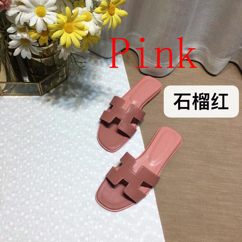 Women's MJHS03 Leather slippers shoes 35-42 With box - product image from the listing.
