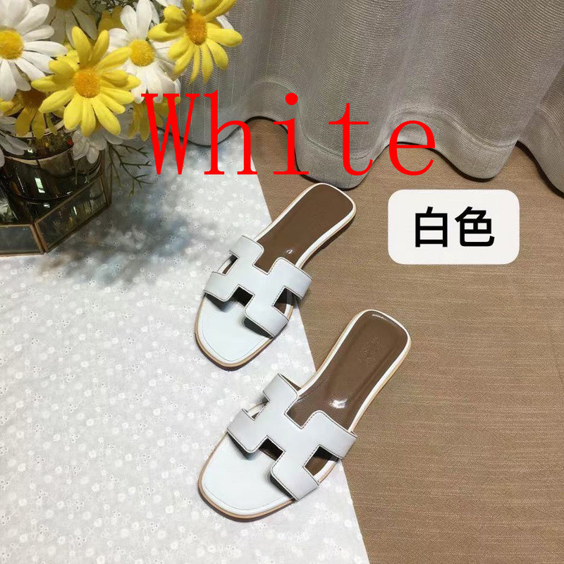 Women's MJHS03 Leather slippers shoes 35-42 With box - product image from the listing.