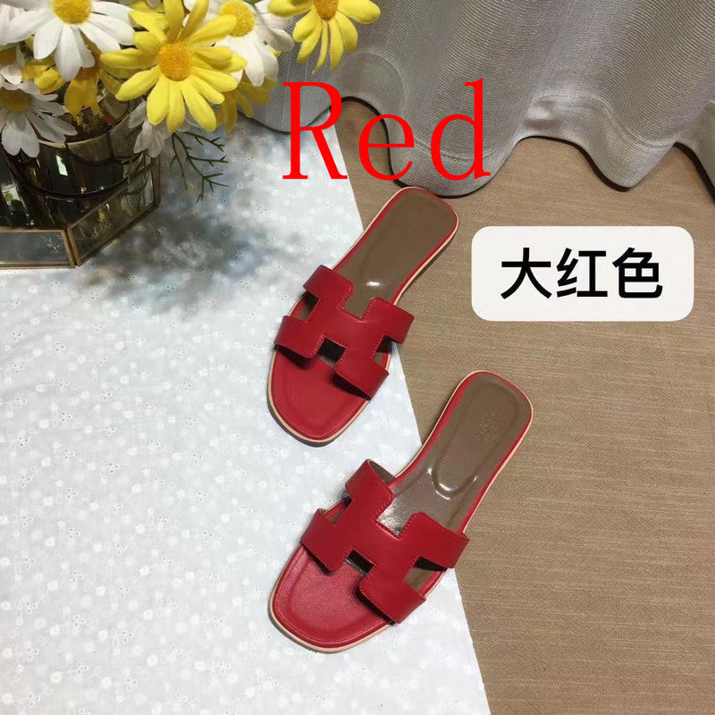 Women's MJHS03 Leather slippers shoes 35-42 With box - product image from the listing.