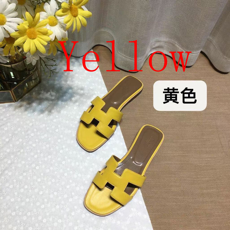 Women's MJHS03 Leather slippers shoes 35-42 With box - product image from the listing.