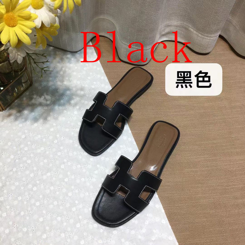 Women's MJHS03 Leather slippers shoes 35-42 With box - product image from the listing.