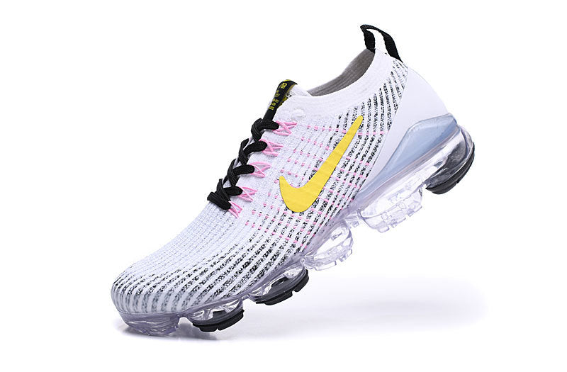 Nike Air VaporMax Flyknit 3 Sneakers in White Yellow AJ6900-103 - product image from the listing.