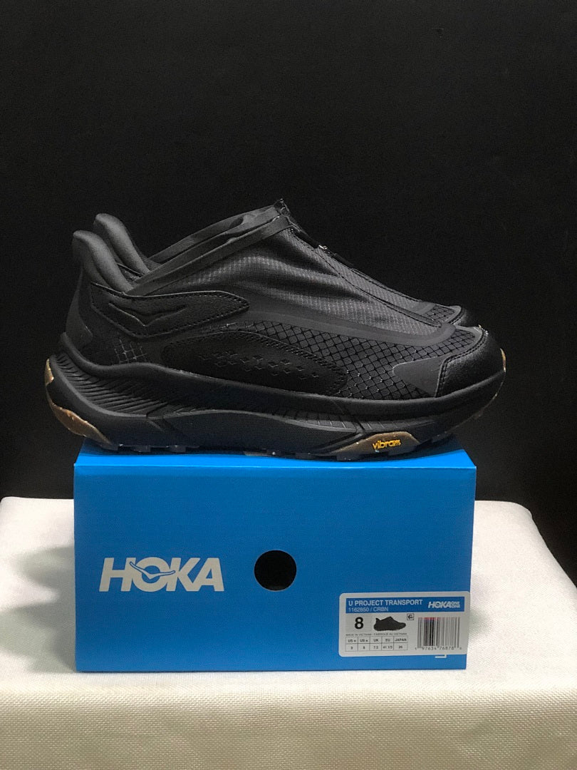 HOKA Project Transport Black Zip-Closure Trainers - product image from the listing.