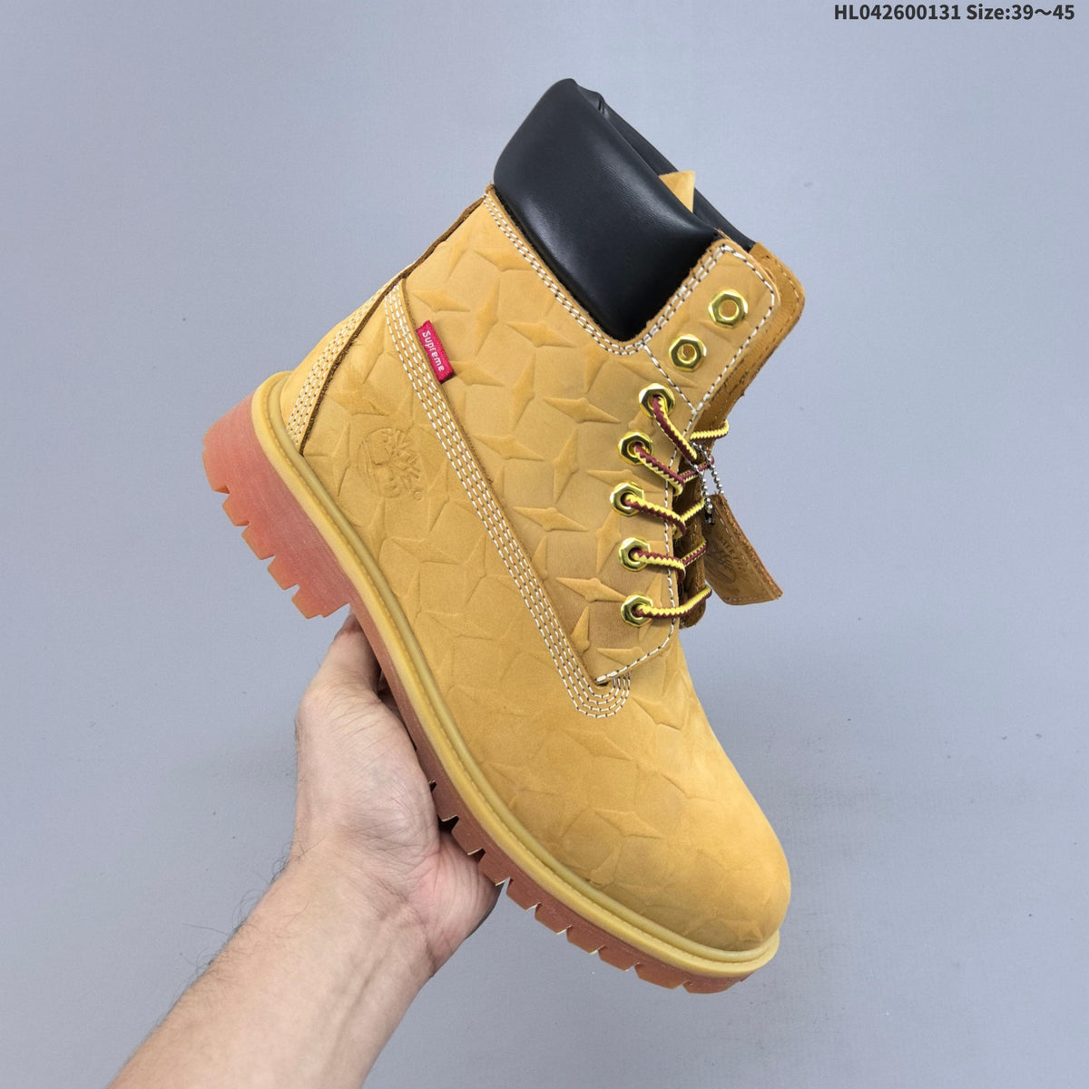 Embossed Leather-Style Lace-Up Boots by Timberland - product image from the listing.