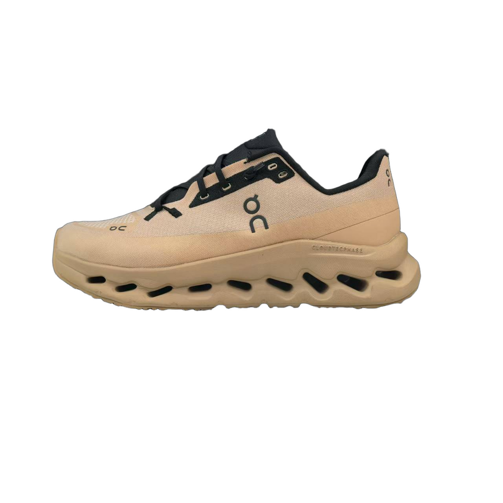 Beige and Black On Running Shoes - product image from the listing.