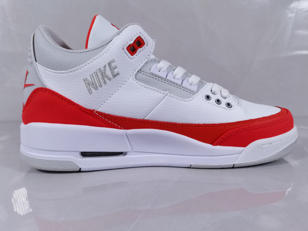Air Jordan 3 Retro Sneakers in White Red - product image from the listing.
