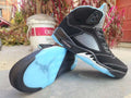 Air Jordan 5 Low in Black/University Blue - product image from the listing.