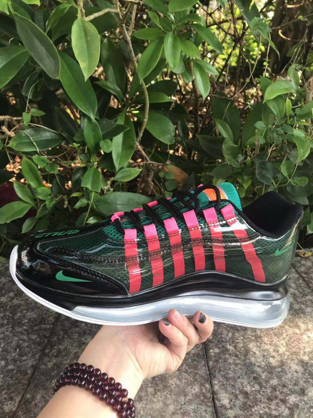 Nike Air Max 720 Sneakers in Green, in Black and Pink - product image from the listing.