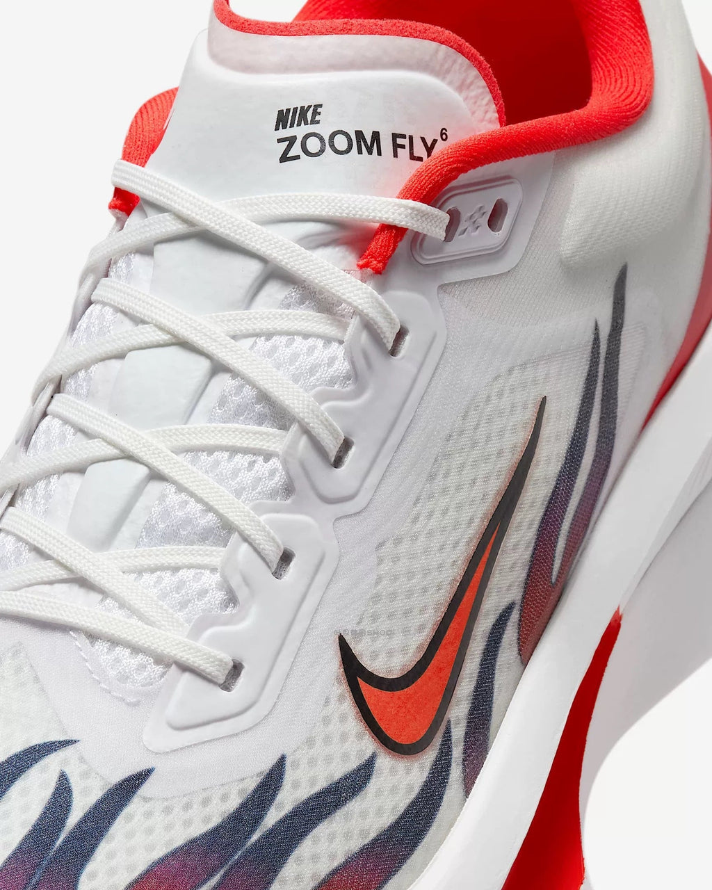 Nike Zoom Fly 6 Running Shoes in White Red HQ3498-100 - product image from the listing.